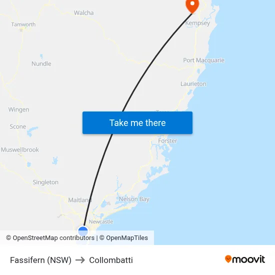 Fassifern (NSW) to Collombatti map