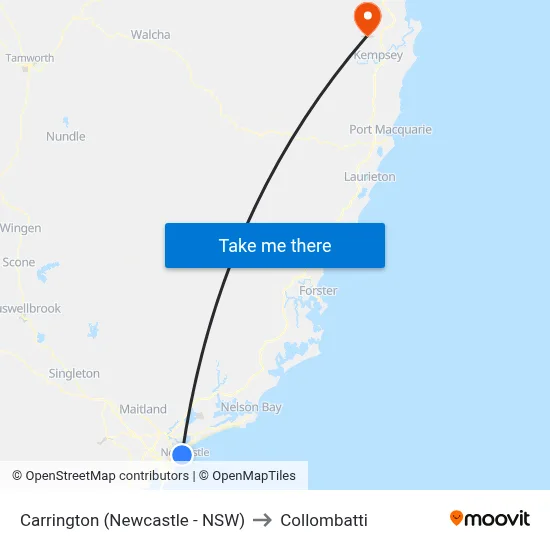 Carrington (Newcastle - NSW) to Collombatti map