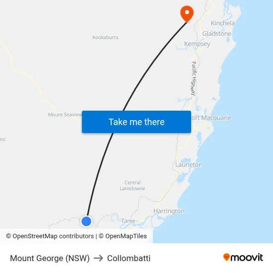 Mount George (NSW) to Collombatti map