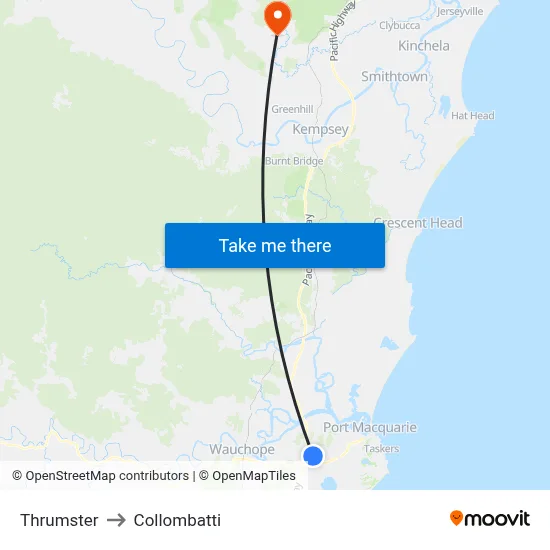 Thrumster to Collombatti map