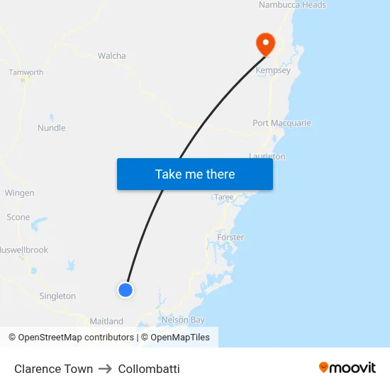 Clarence Town to Collombatti map