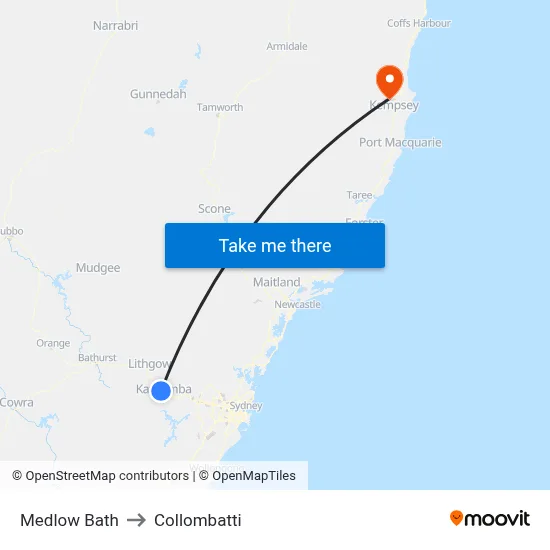Medlow Bath to Collombatti map