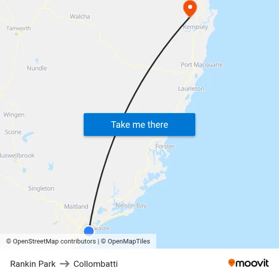 Rankin Park to Collombatti map