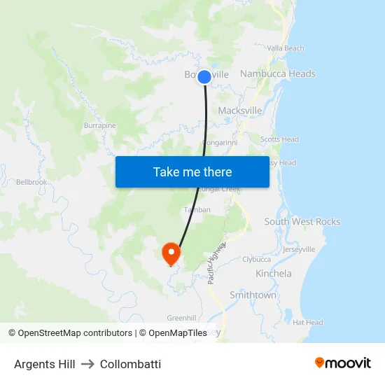 Argents Hill to Collombatti map