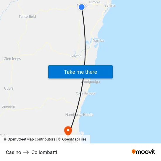 Casino to Collombatti map