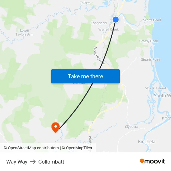 Way Way to Collombatti map