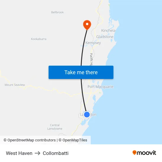 West Haven to Collombatti map