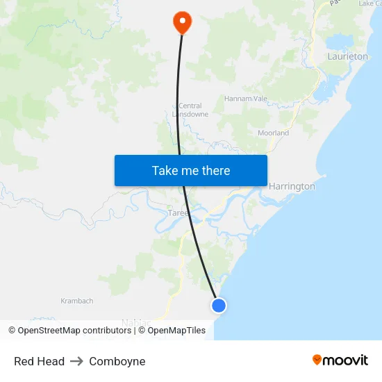 Red Head to Comboyne map