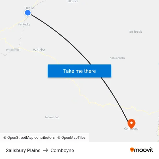 Salisbury Plains to Comboyne map