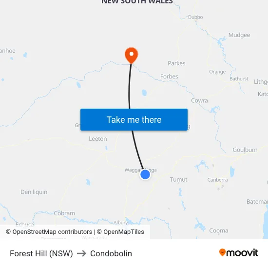 Forest Hill (NSW) to Condobolin map