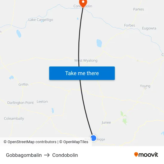 Gobbagombalin to Condobolin map