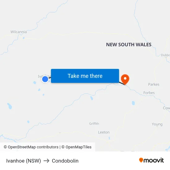 Ivanhoe (NSW) to Condobolin map