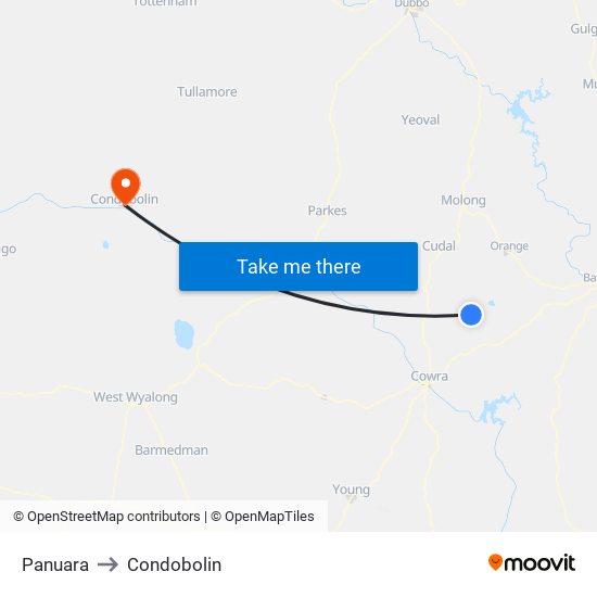 Panuara to Condobolin map