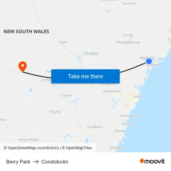 Berry Park to Condobolin map