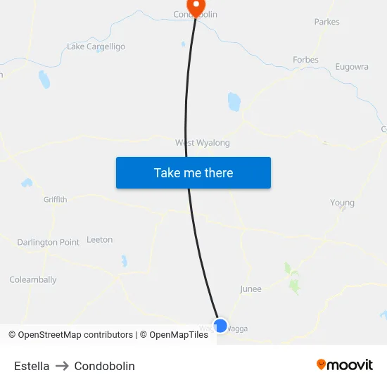 Estella to Condobolin map