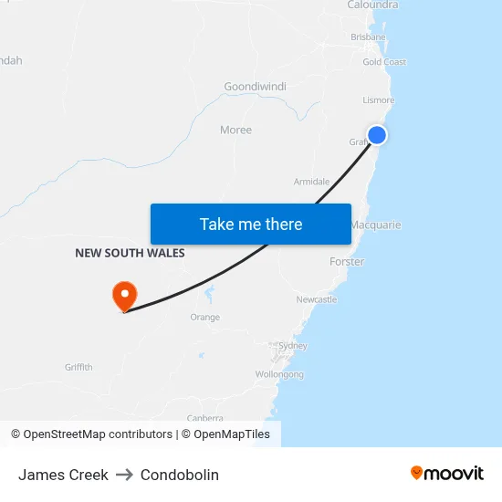 James Creek to Condobolin map