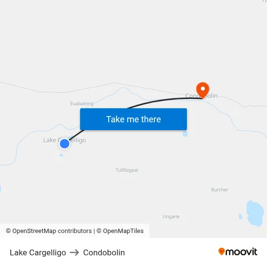 Lake Cargelligo to Condobolin map