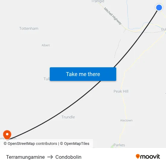Terramungamine to Condobolin map