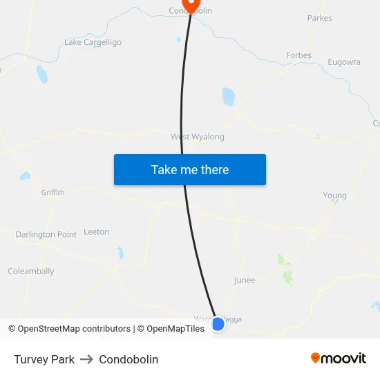 Turvey Park to Condobolin map