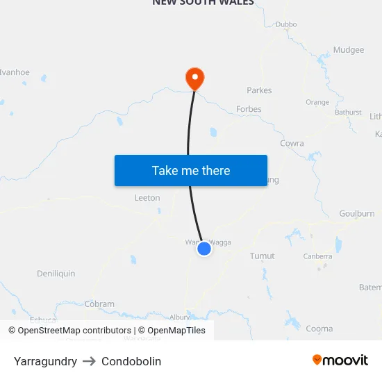 Yarragundry to Condobolin map