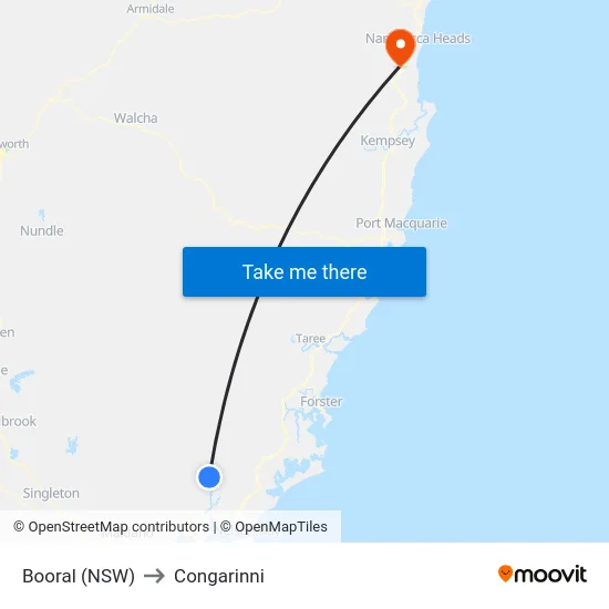 Booral (NSW) to Congarinni map