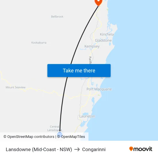 Lansdowne (Mid-Coast - NSW) to Congarinni map