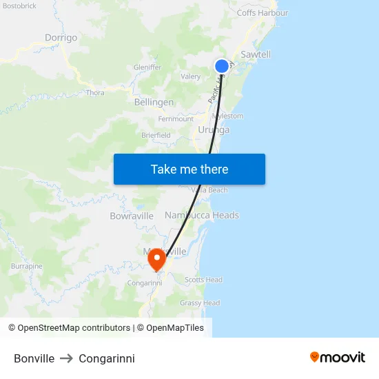 Bonville to Congarinni map