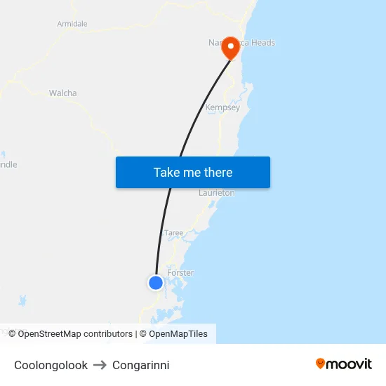 Coolongolook to Congarinni map