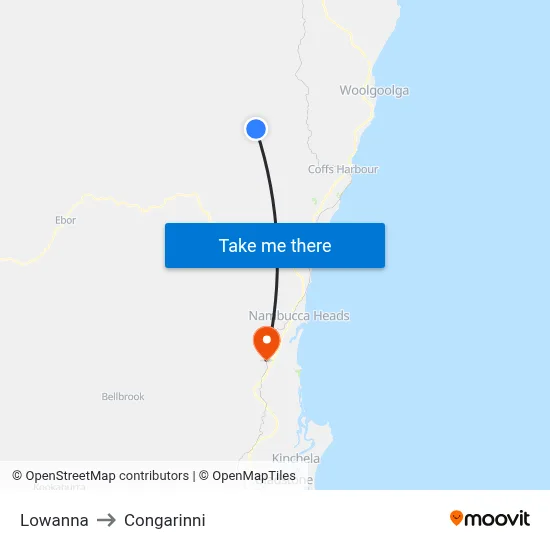 Lowanna to Congarinni map