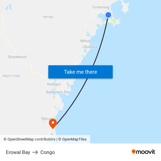 Erowal Bay to Congo map