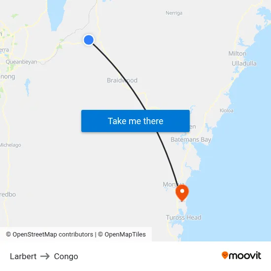 Larbert to Congo map