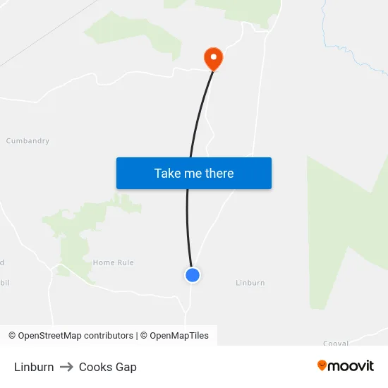Linburn to Cooks Gap map