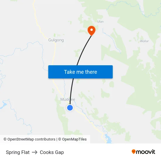 Spring Flat to Cooks Gap map
