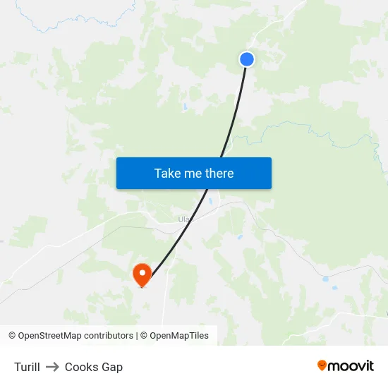 Turill to Cooks Gap map