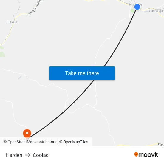Harden to Coolac map