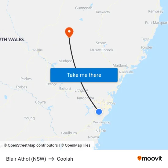 Blair Athol (NSW) to Coolah map