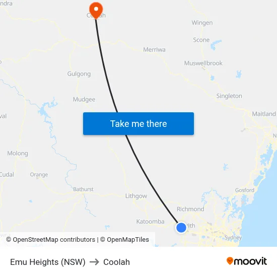 Emu Heights (NSW) to Coolah map
