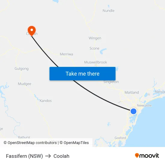 Fassifern (NSW) to Coolah map