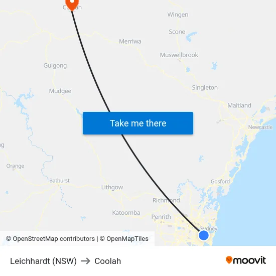 Leichhardt (NSW) to Coolah map