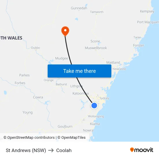 St Andrews (NSW) to Coolah map
