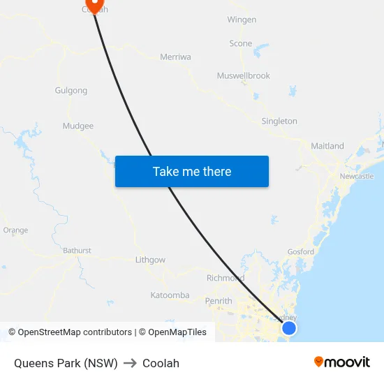 Queens Park (NSW) to Coolah map