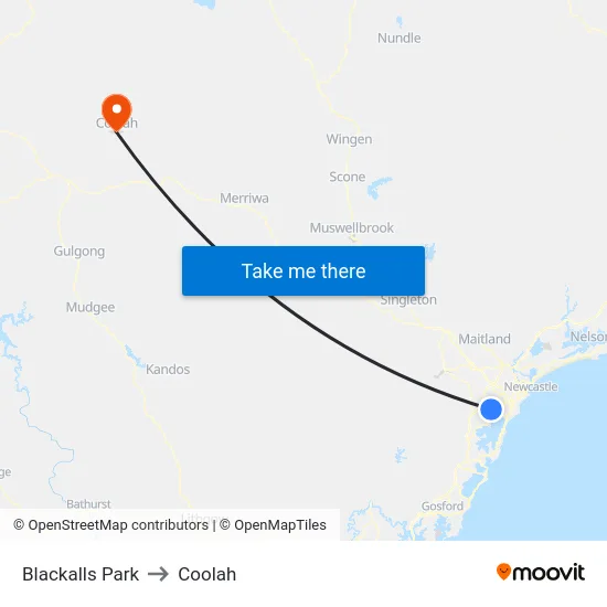 Blackalls Park to Coolah map