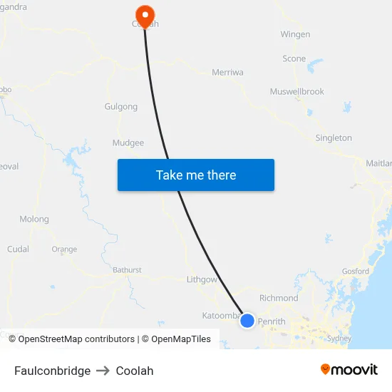Faulconbridge to Coolah map