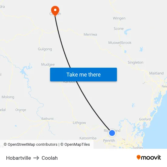 Hobartville to Coolah map