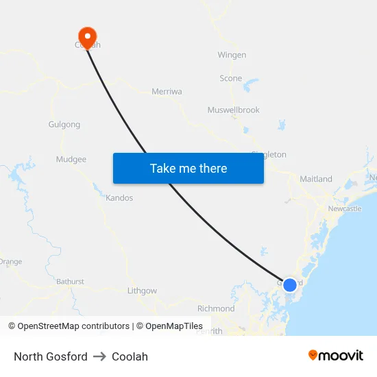 North Gosford to Coolah map