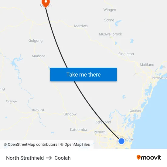 North Strathfield to Coolah map