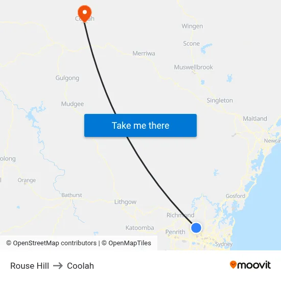 Rouse Hill to Coolah map