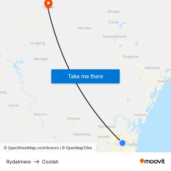 Rydalmere to Coolah map