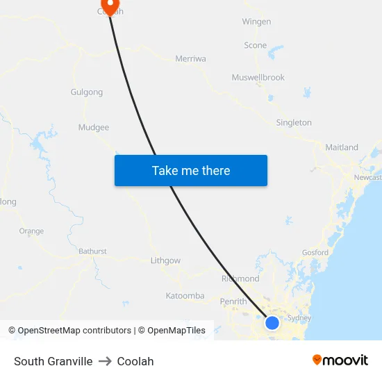 South Granville to Coolah map