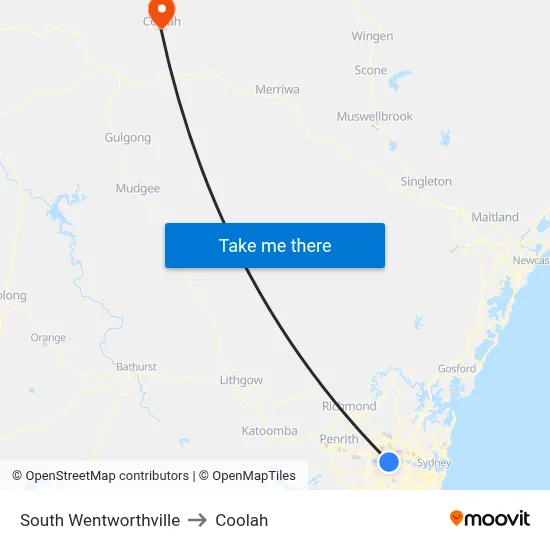 South Wentworthville to Coolah map